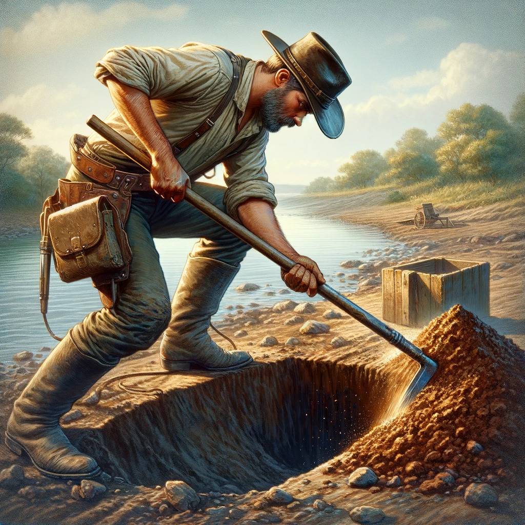 Miner digging